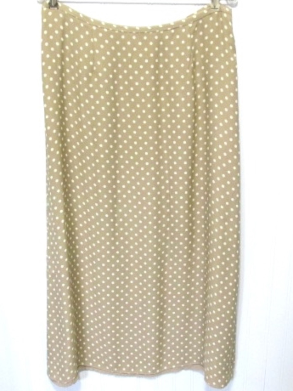 Tan Polka Dot Maxi Skirt, Size 14